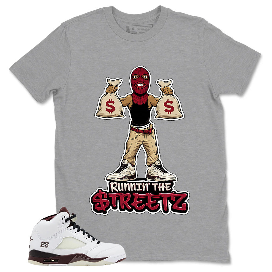 Graphic T-shirt to Match A Maniere Black Collective 5s - Runnin' The Street Graphic