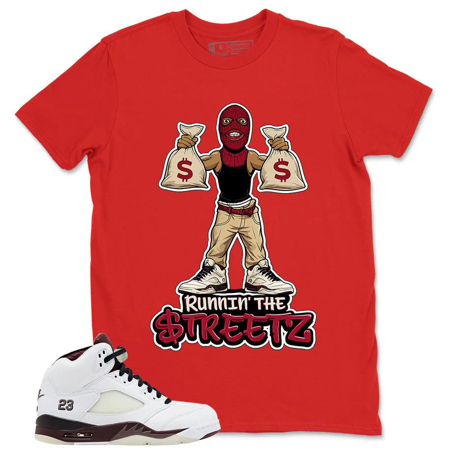 Graphic T-shirt to Match A Maniere Black Collective 5s - Runnin' The Street Graphic