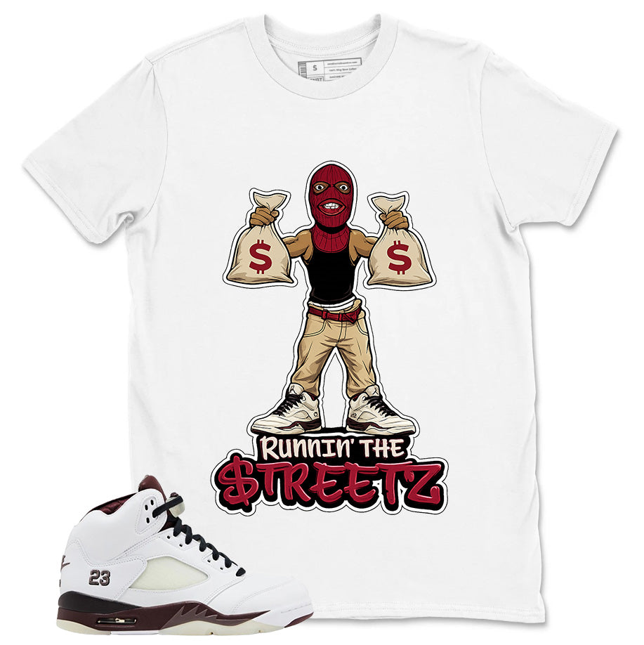 Graphic T-shirt to Match A Maniere Black Collective 5s - Runnin' The Street Graphic