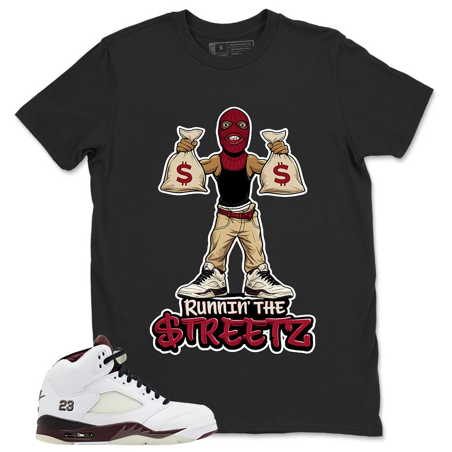 Graphic T-shirt to Match A Maniere Black Collective 5s - Runnin' The Street Graphic