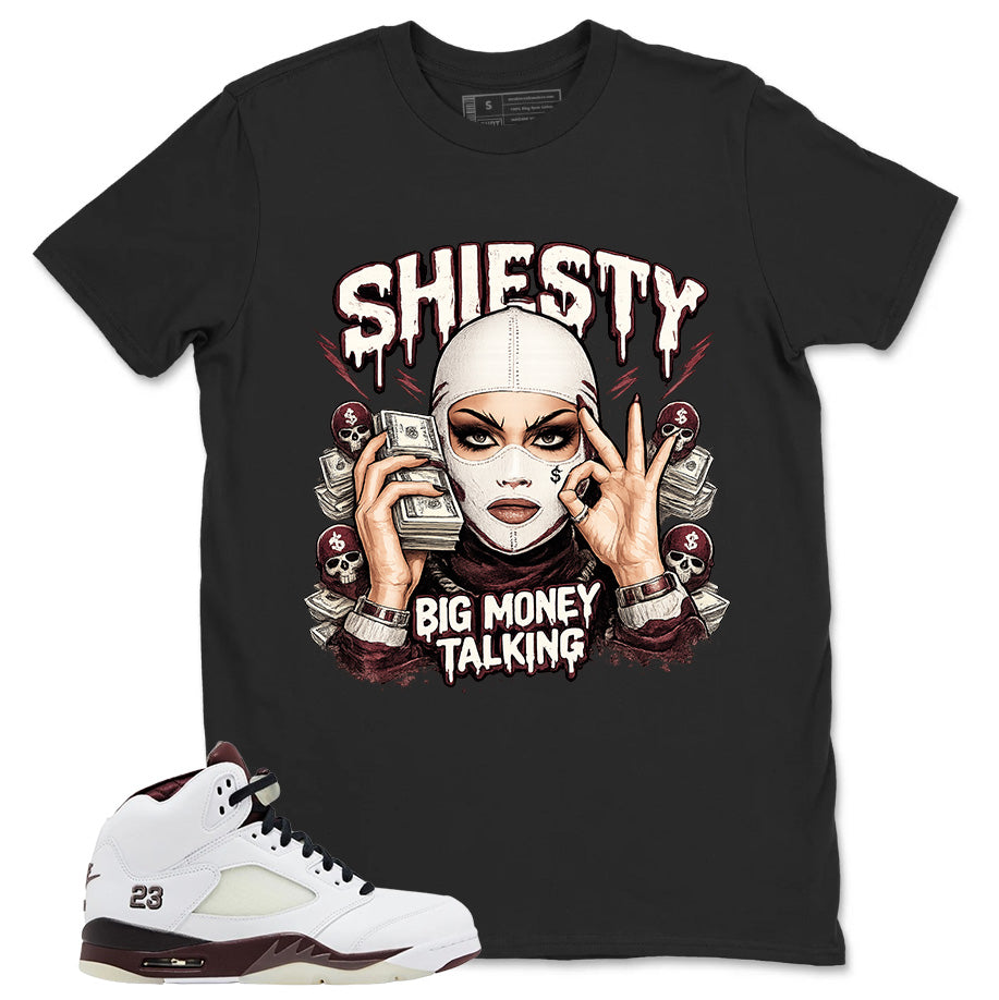 Graphic T-shirt to Match A Maniere Black Collective 5s - Shiesty Big Money Talk Graphic