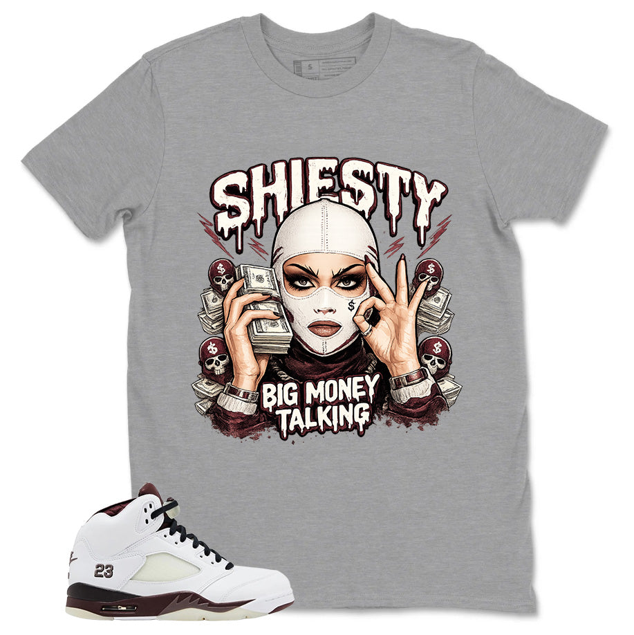 Graphic T-shirt to Match A Maniere Black Collective 5s - Shiesty Big Money Talk Graphic