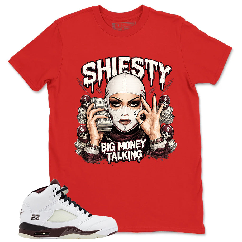 Graphic T-shirt to Match A Maniere Black Collective 5s - Shiesty Big Money Talk Graphic