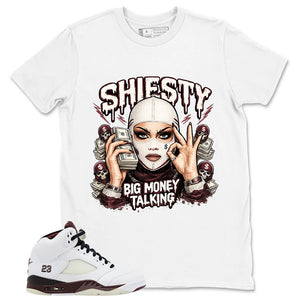 Graphic T-shirt to Match A Maniere Black Collective 5s - Shiesty Big Money Talk Graphic