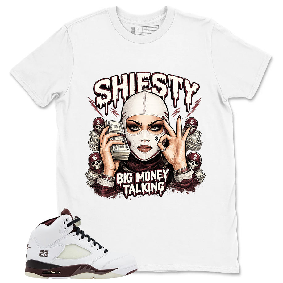 Graphic T-shirt to Match A Maniere Black Collective 5s - Shiesty Big Money Talk Graphic