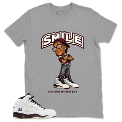 Graphic T-shirt to Match A Maniere Black Collective 5s - Smile Face Graphic
