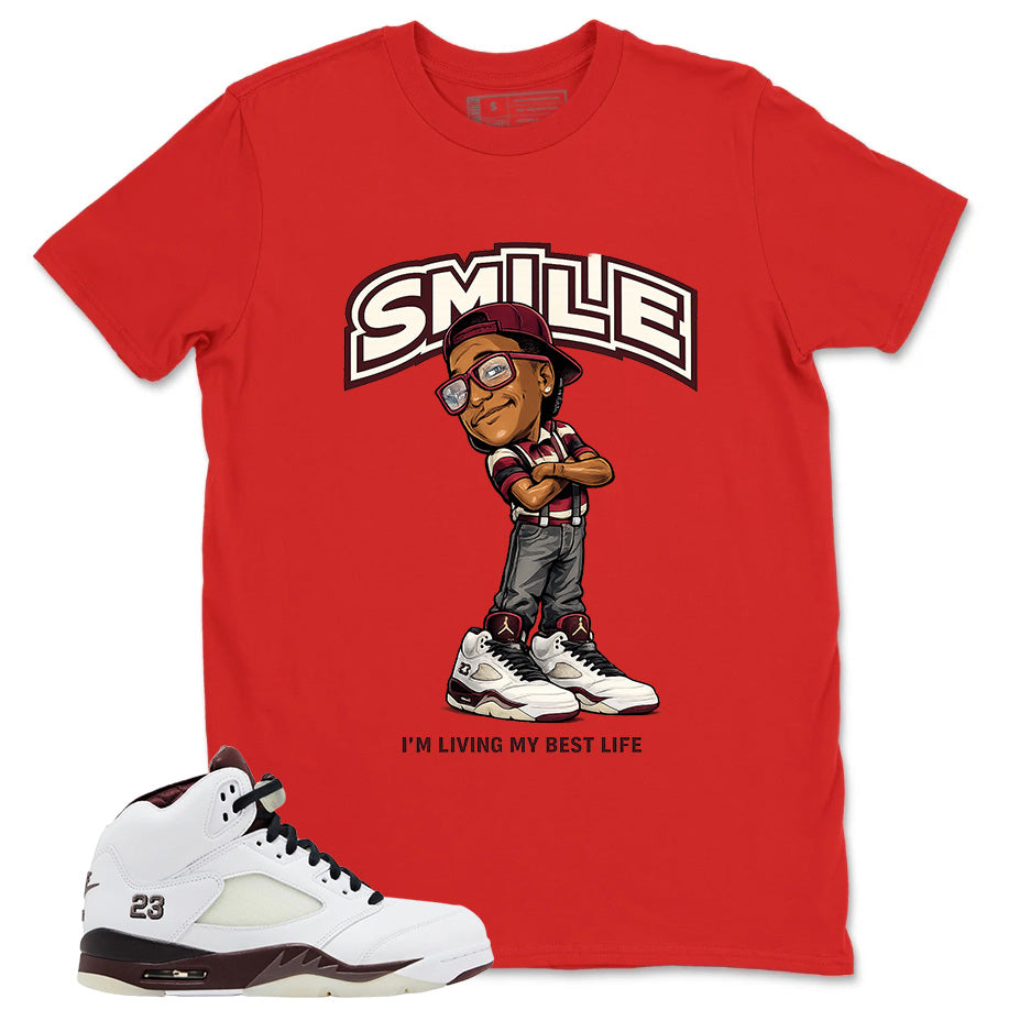 Graphic T-shirt to Match A Maniere Black Collective 5s - Smile Face Graphic