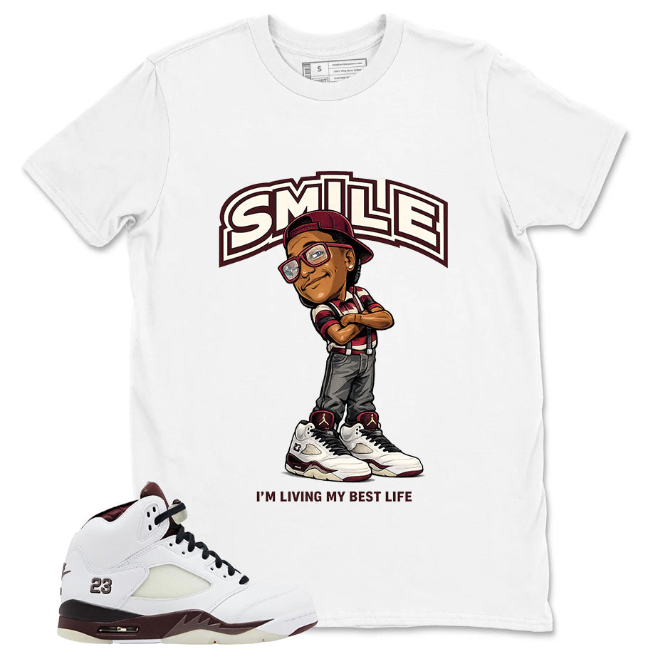 Graphic T-shirt to Match A Maniere Black Collective 5s - Smile Face Graphic
