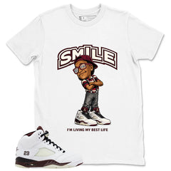 Graphic T-shirt to Match A Maniere Black Collective 5s - Smile Face Graphic