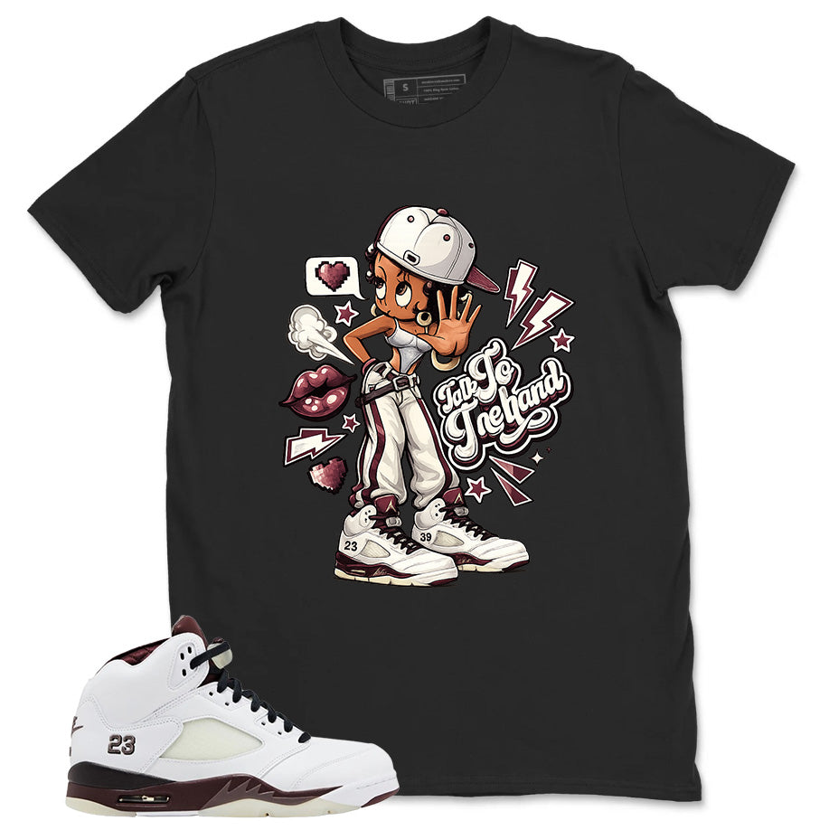 Graphic T-shirt to Match A Maniere Black Collective 5s - Talk To The Hand Graphic