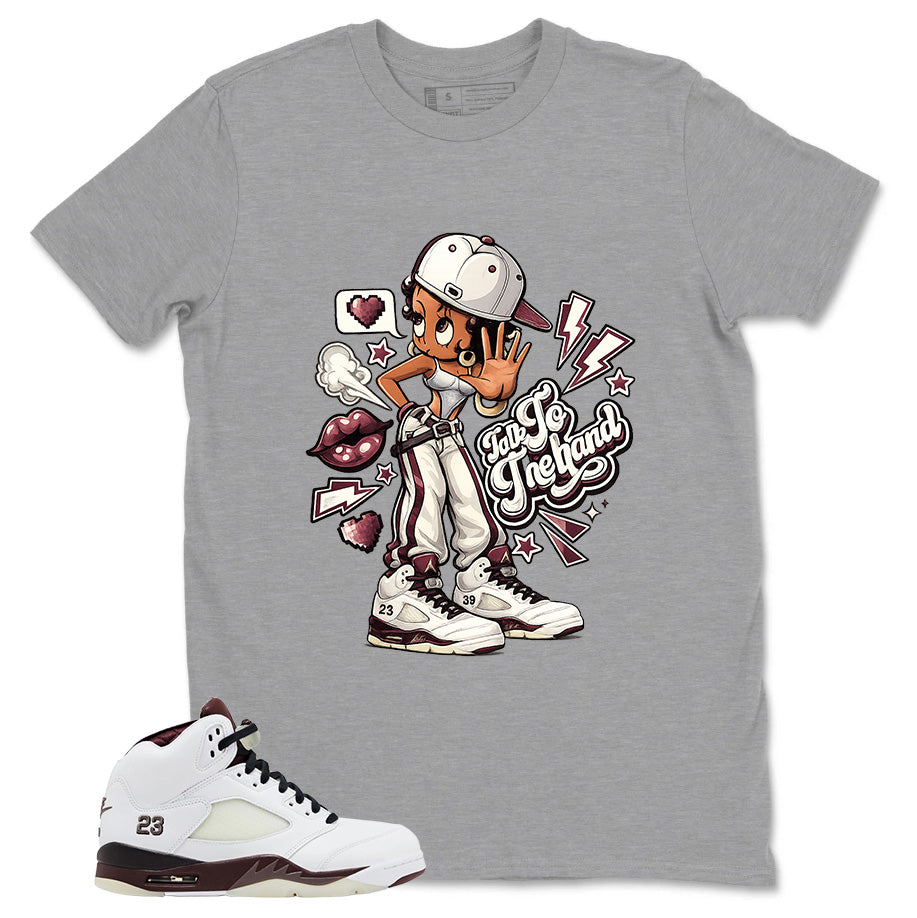 Graphic T-shirt to Match A Maniere Black Collective 5s - Talk To The Hand Graphic