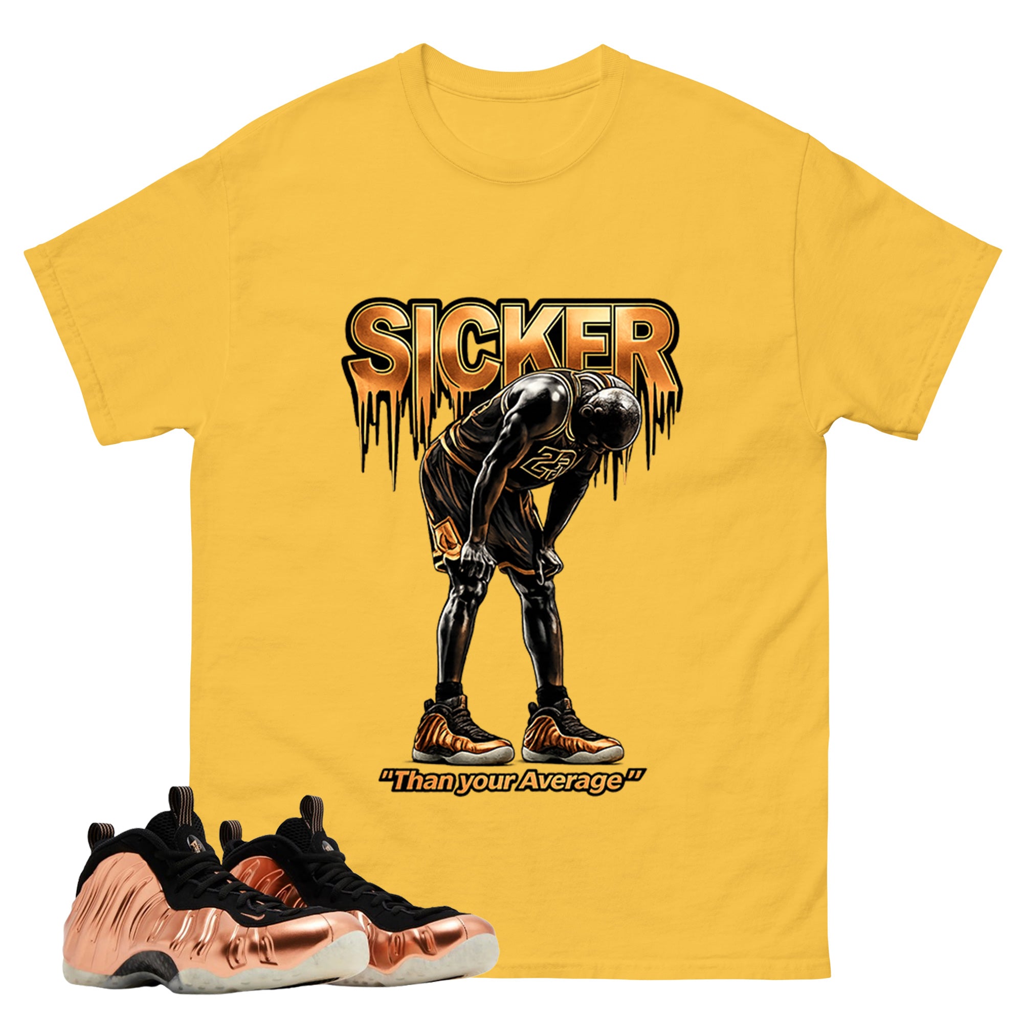 Sicker MJ Graphic Tee, Shirt to Match Air Foamposite One Copper, Air Foamposite Unisex Black Shirt