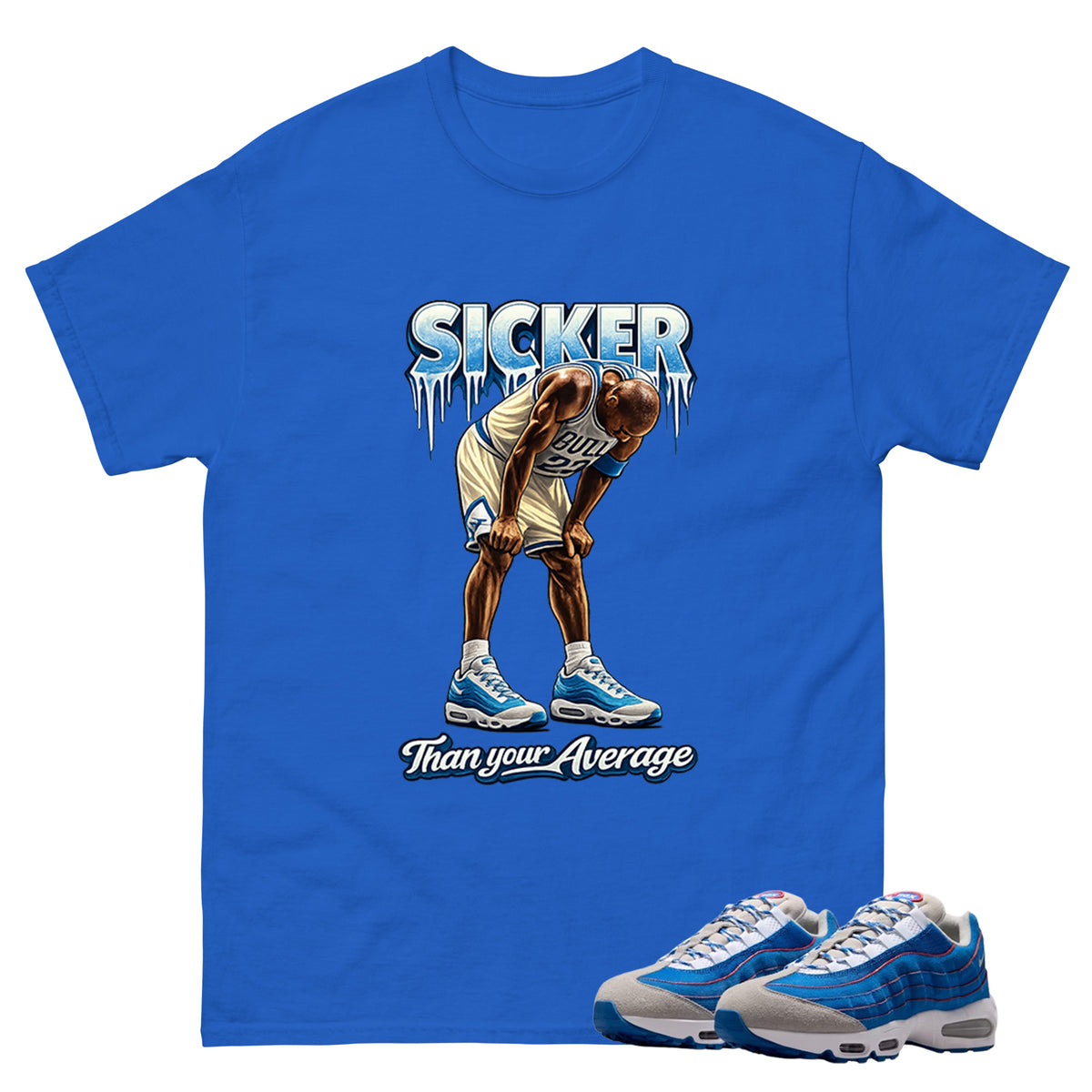 Sicker MJ Graphic Tee, Shirt to Match Air Max 95 Big Bubble Blue, Air Max 95 Big Bubble Blue Lawson Unisex Shirt