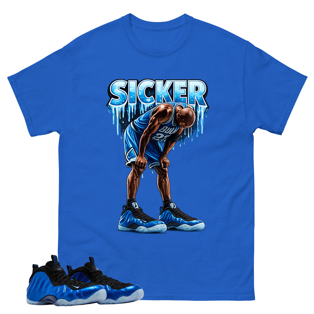 Sicker MJ Shirt - Match Air Foamposite One Royal