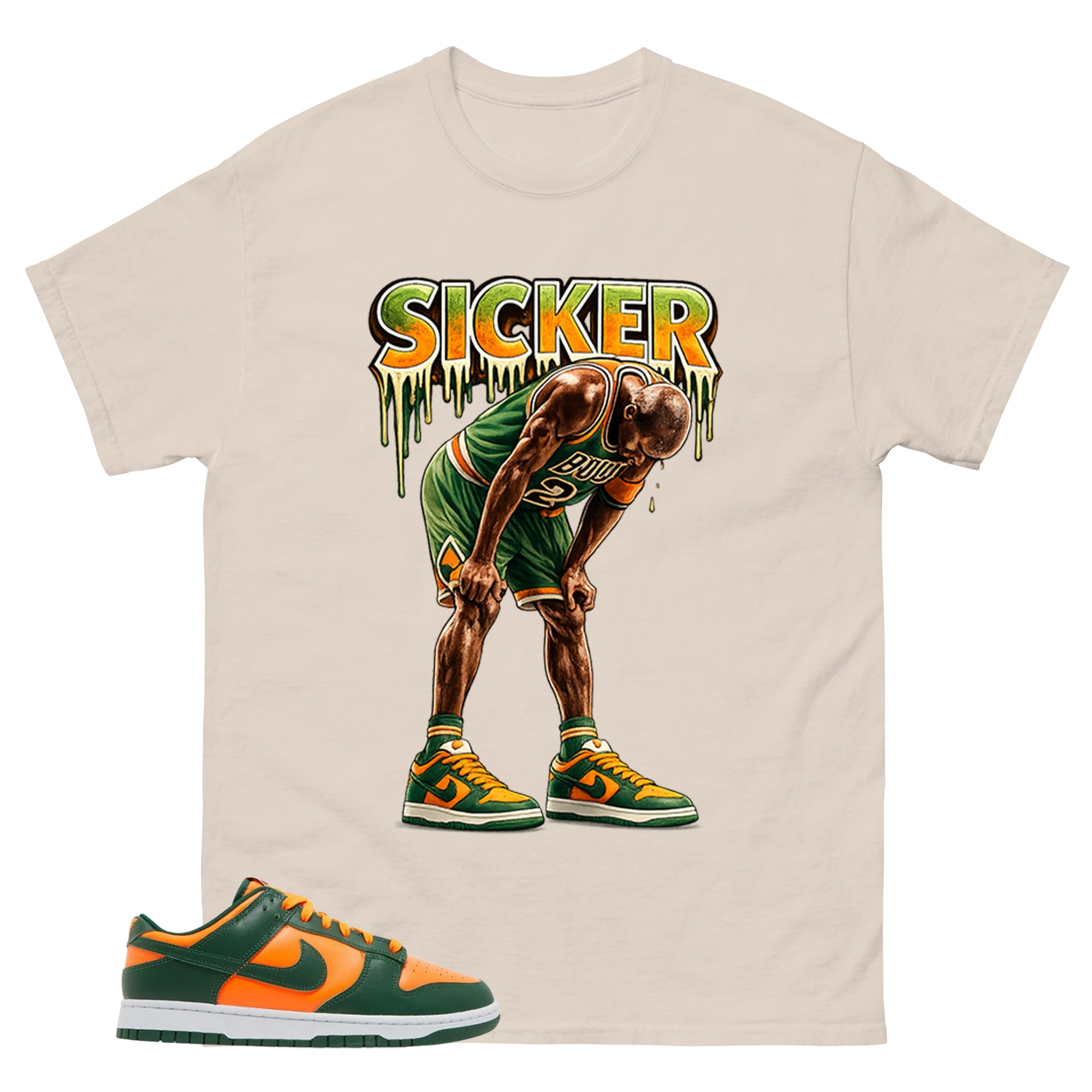 Sicker MJ Shirt - Match Green Dunk Low Miami Hurricanes