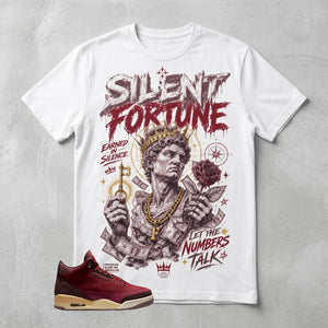 Silent Fortune Graphic Tee - Shirt To Match Air Jordan 3 Bin23