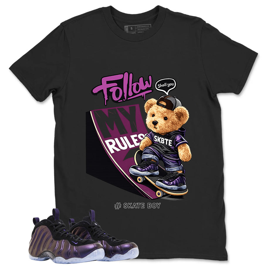 Skate Boy Graphic Tee, Shirt to Match Air Foamposite One Eggplant, Air Foamposite Unisex Purple Shirt