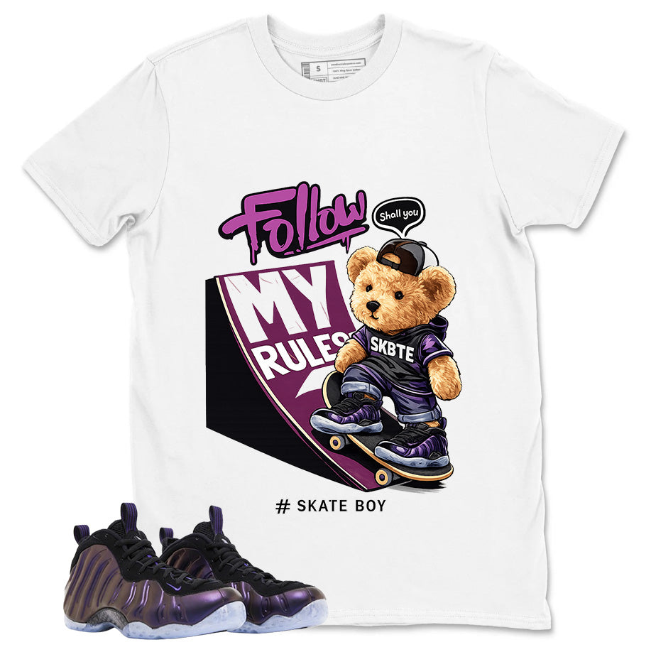 Skate Boy Graphic Tee, Shirt to Match Air Foamposite One Eggplant, Air Foamposite Unisex Purple Shirt