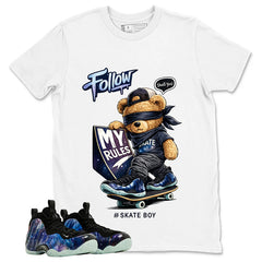 Skate Boy Graphic Tee, Shirt to Match Air Foamposite One Galaxy, Air Foamposite Unisex Black Shirt