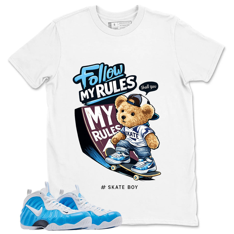 Skate Boy Graphic Tee, Shirt to Match Air Foamposite Pro University Blue, Air Foamposite Unisex Blue Shirt