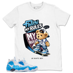 Skate Boy Graphic Tee, Shirt to Match Air Foamposite Pro University Blue, Air Foamposite Unisex Blue Shirt