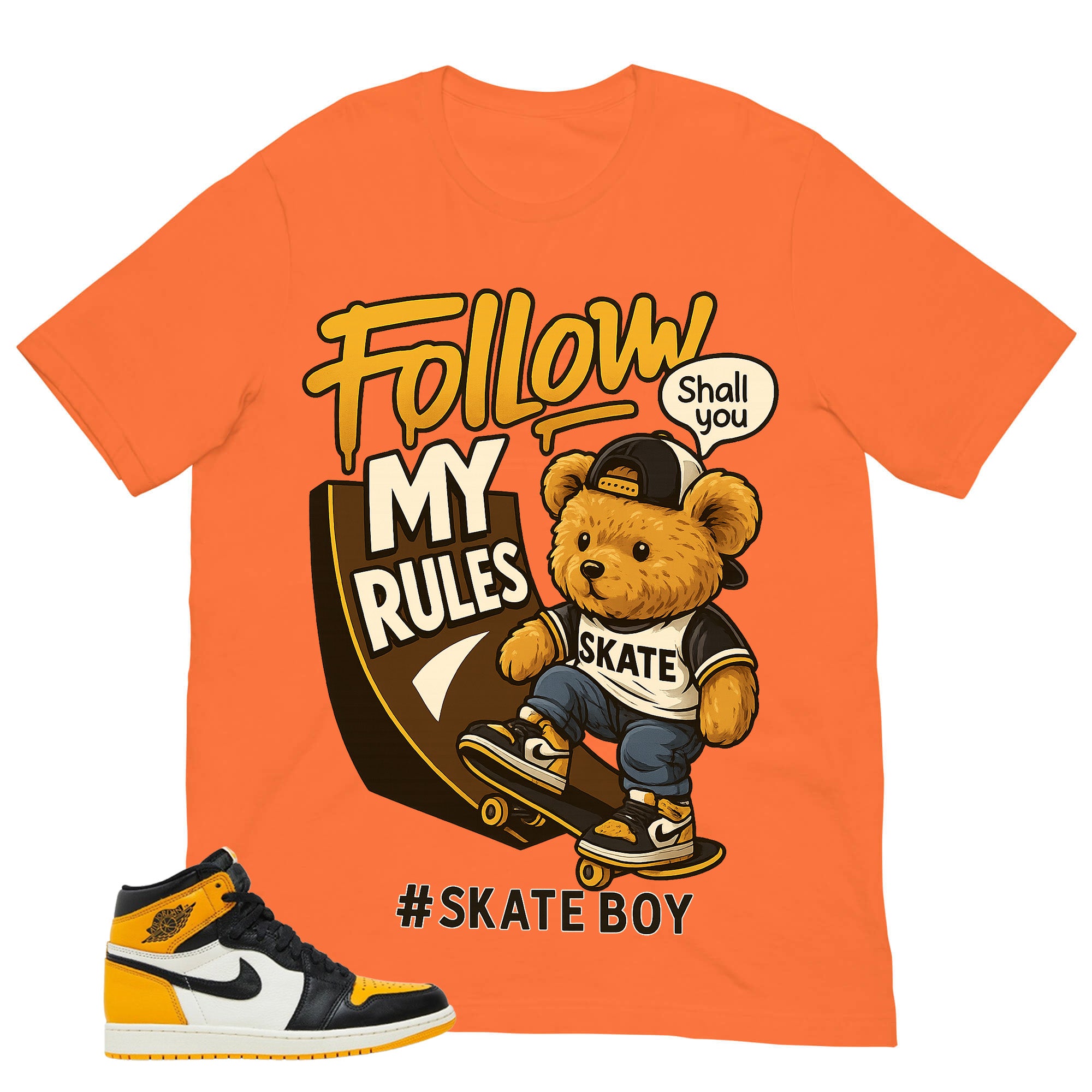 Skate Boy Shirt - Match Air Jordan 1 Yellow Toe