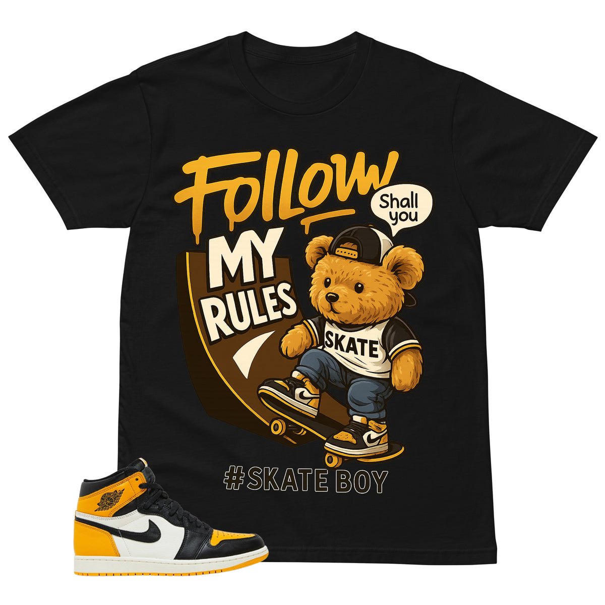 Skate Boy Shirt - Match Air Jordan 1 Yellow Toe