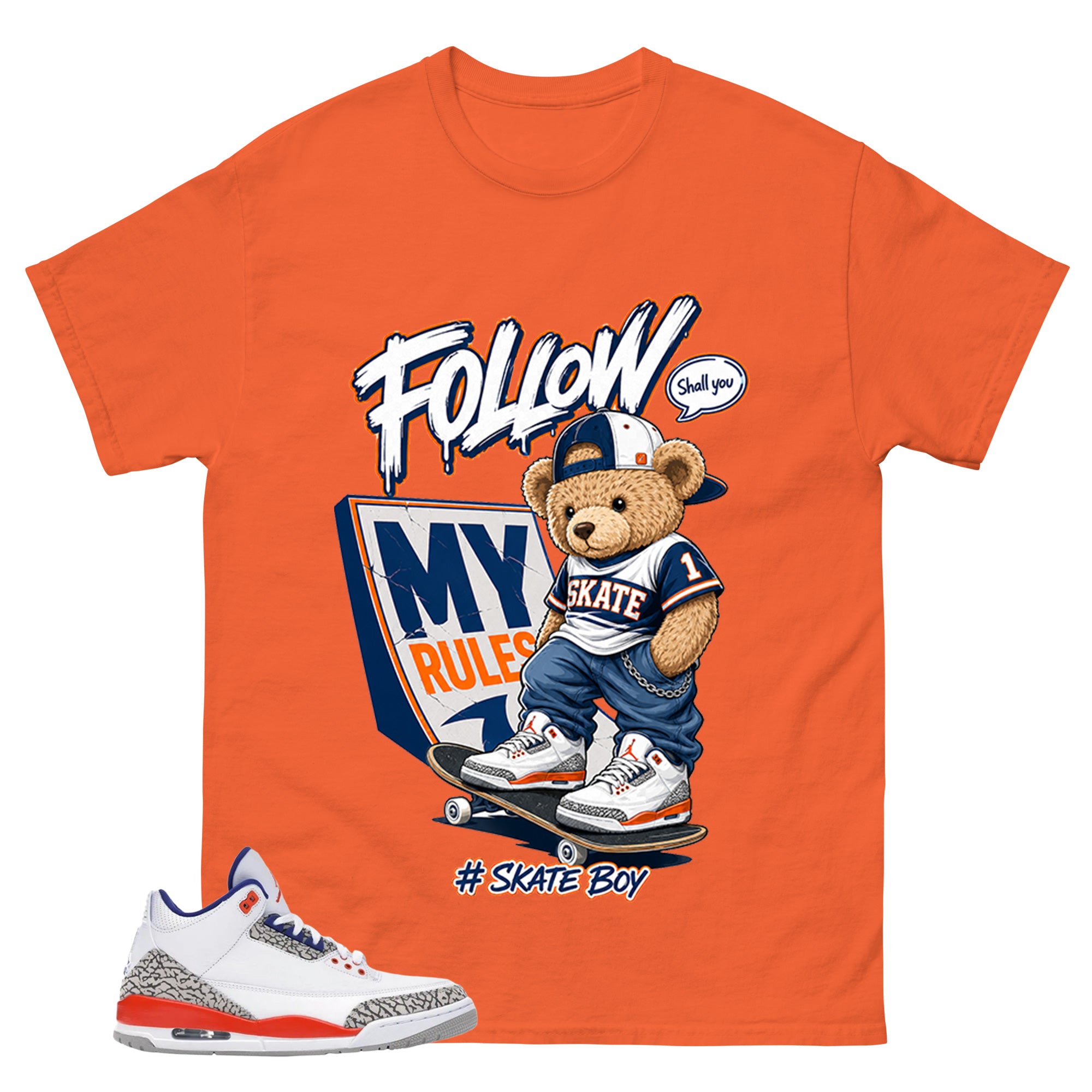 Skate Boy Shirt - Match Blue Air Jordan 3 Knicks
