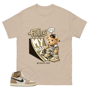 Skate Boy Shirt - Match Cream Wmns Air Jordan 1 Khaki