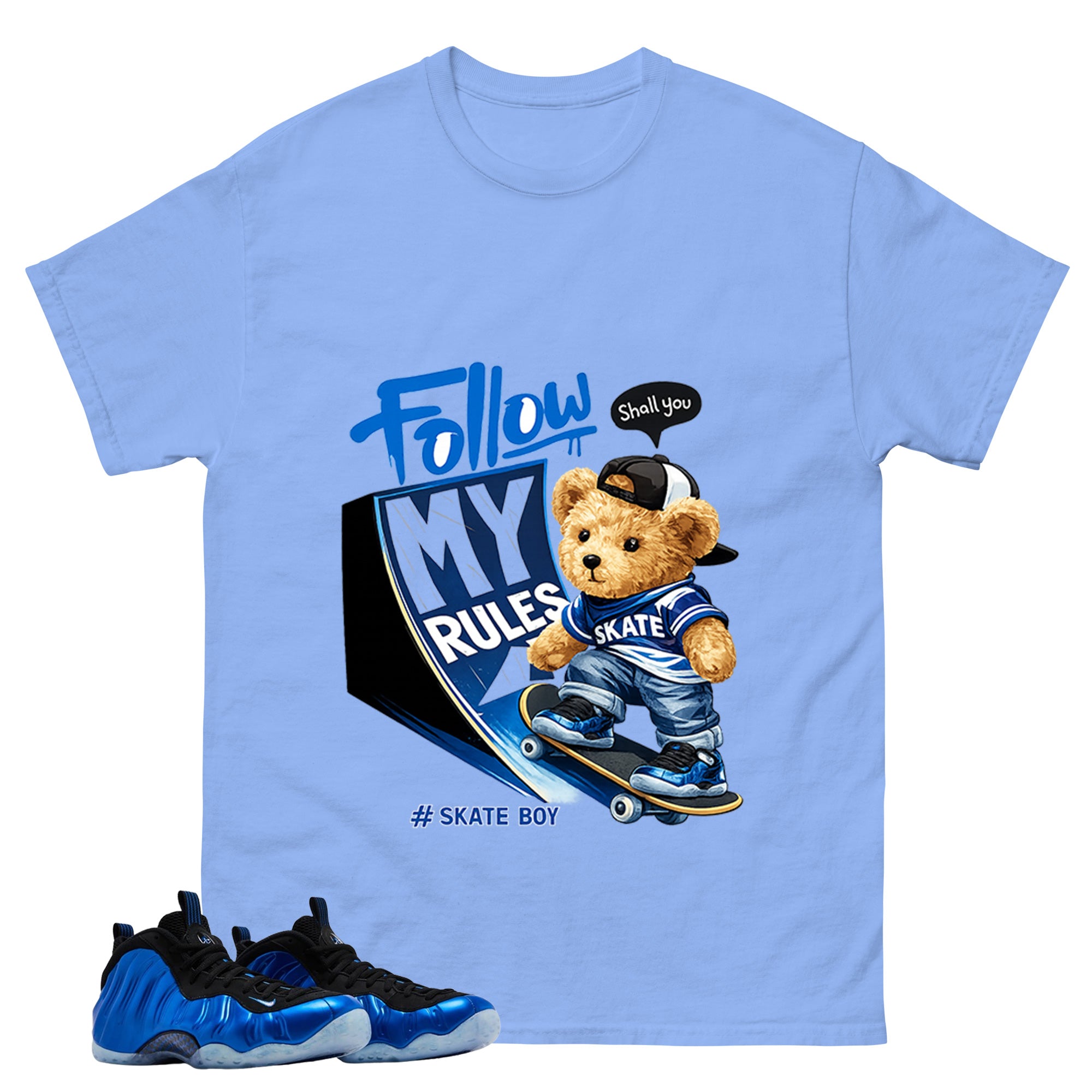 Skate Boys Shirt - Match Air Foamposite One Royal