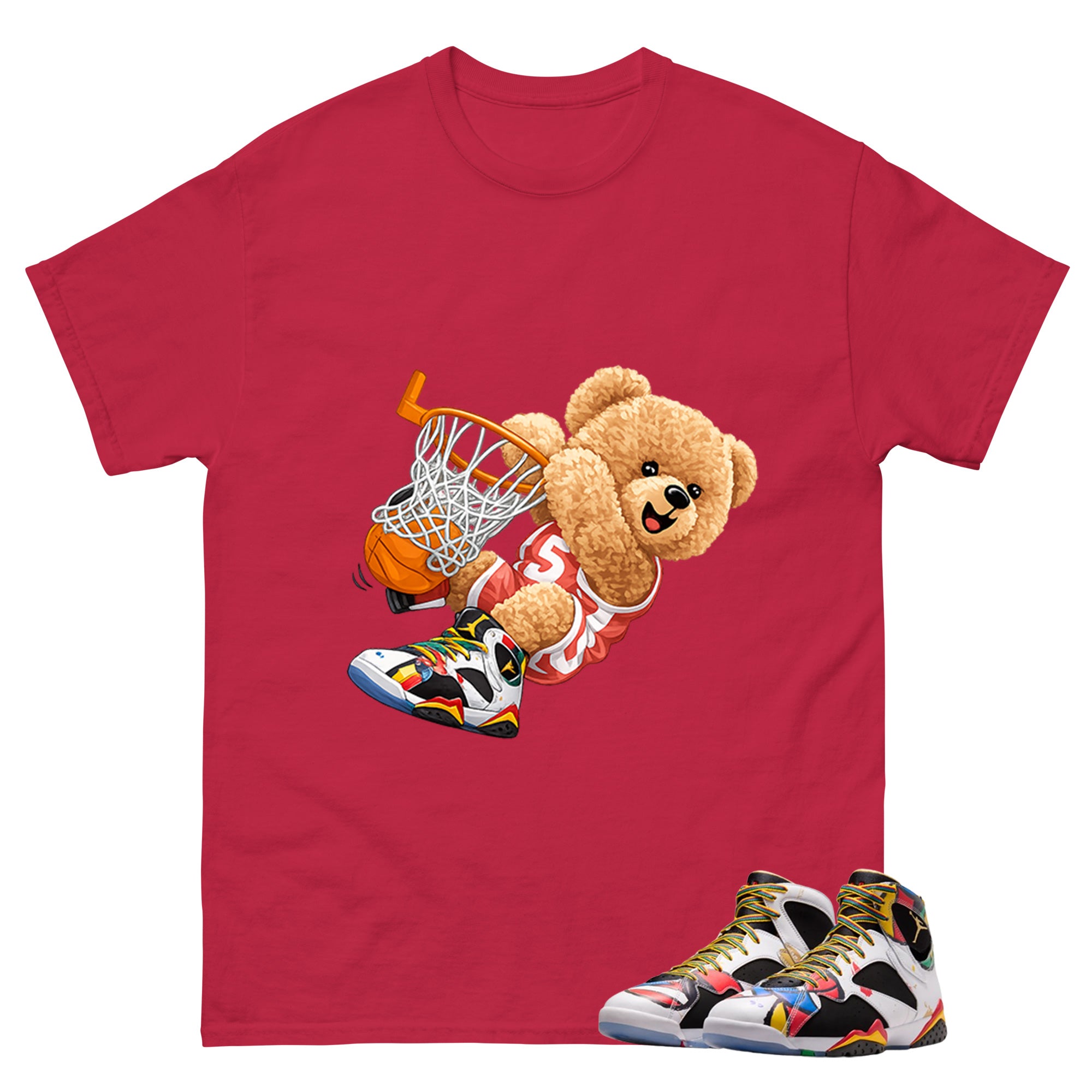 Slam Dunk Bear Graphic Tee, Shirt to Match Air Jordan 7 Miro, Air Jordan 7 Miro Unisex Shirt