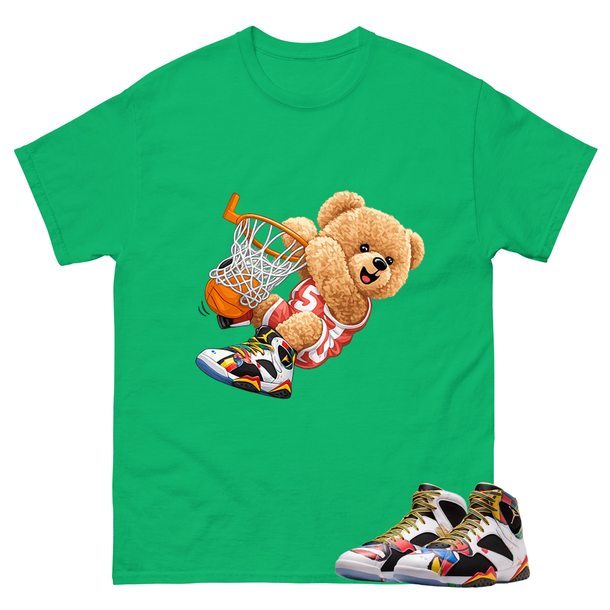 Slam Dunk Bear Graphic Tee, Shirt to Match Air Jordan 7 Miro, Air Jordan 7 Miro Unisex Shirt