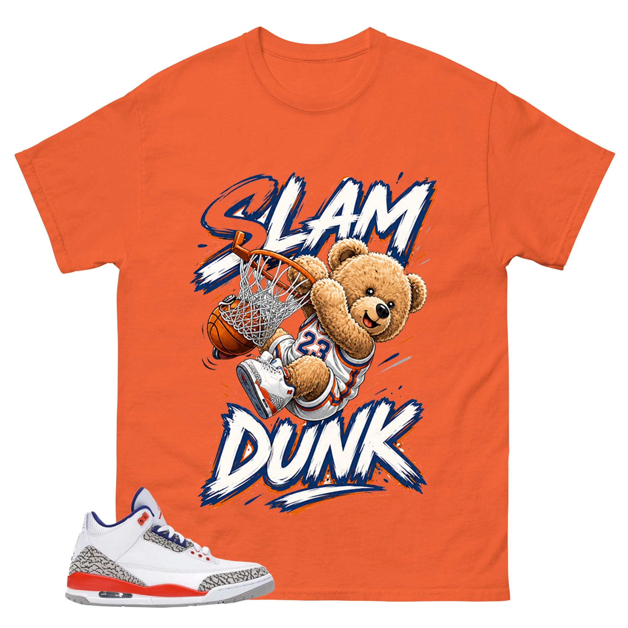 Slam Dunk Bear Shirt - Match Blue Air Jordan 3 Knicks