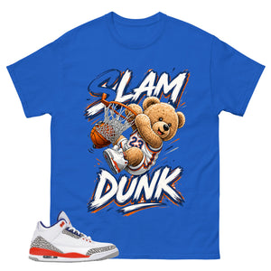 Slam Dunk Bear Shirt - Match Blue Air Jordan 3 Knicks
