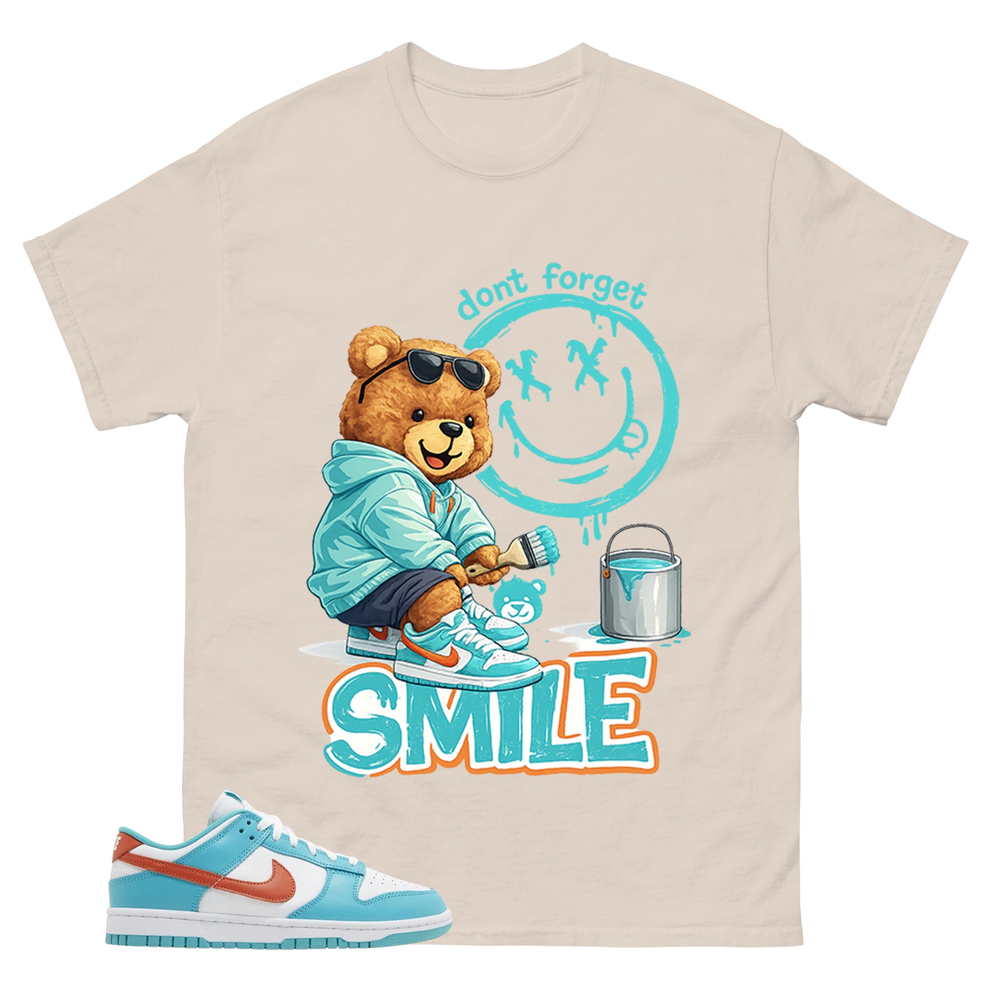 Smile Graffiti Shirt - Match Green Dunk Low Miami Dolphins