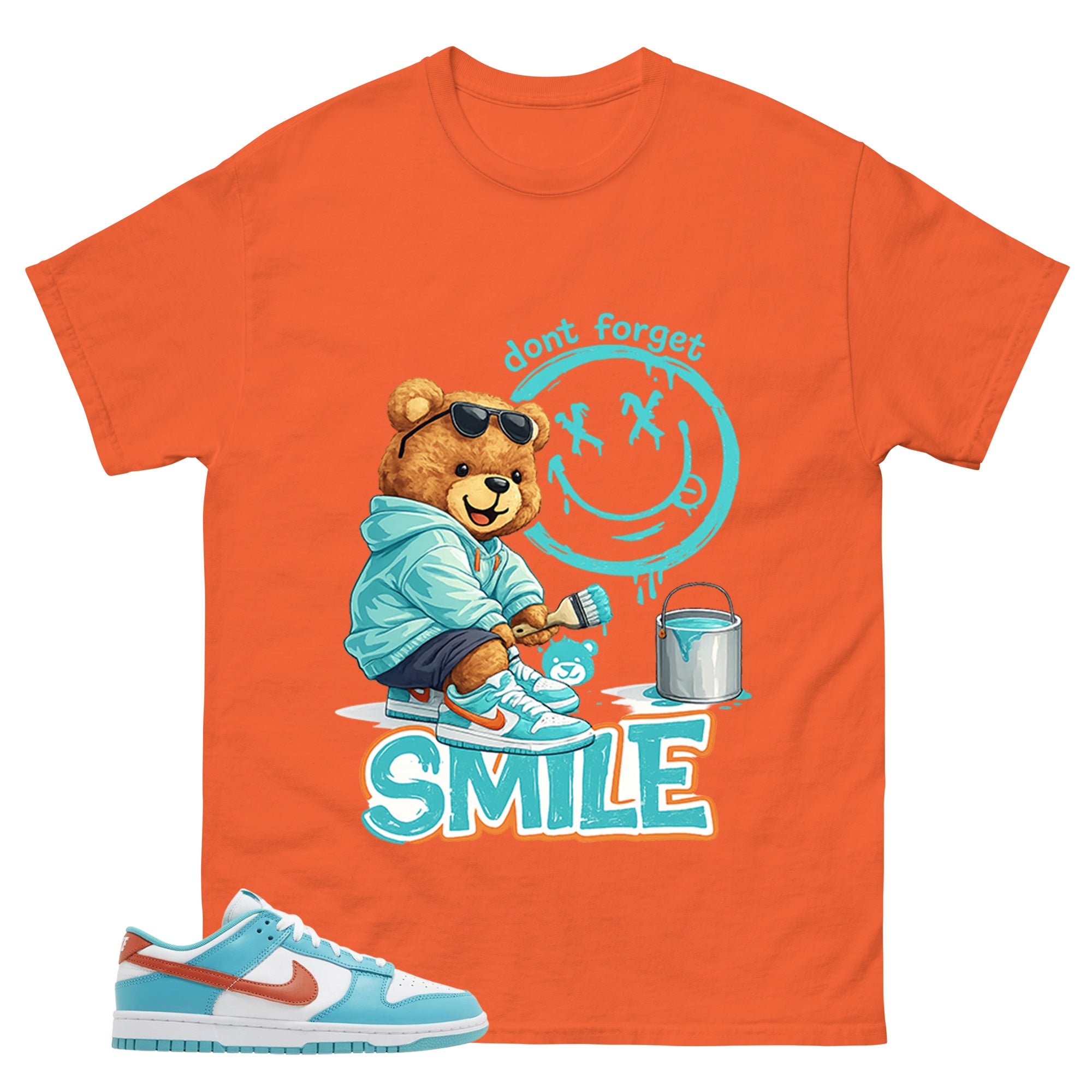 Smile Graffiti Shirt - Match Green Dunk Low Miami Dolphins