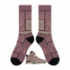 Smoky Mauve Socks – A Ma Maniere x Air Jordan 6 Retro Inspired Mid-Calf Unisex Crew Socks