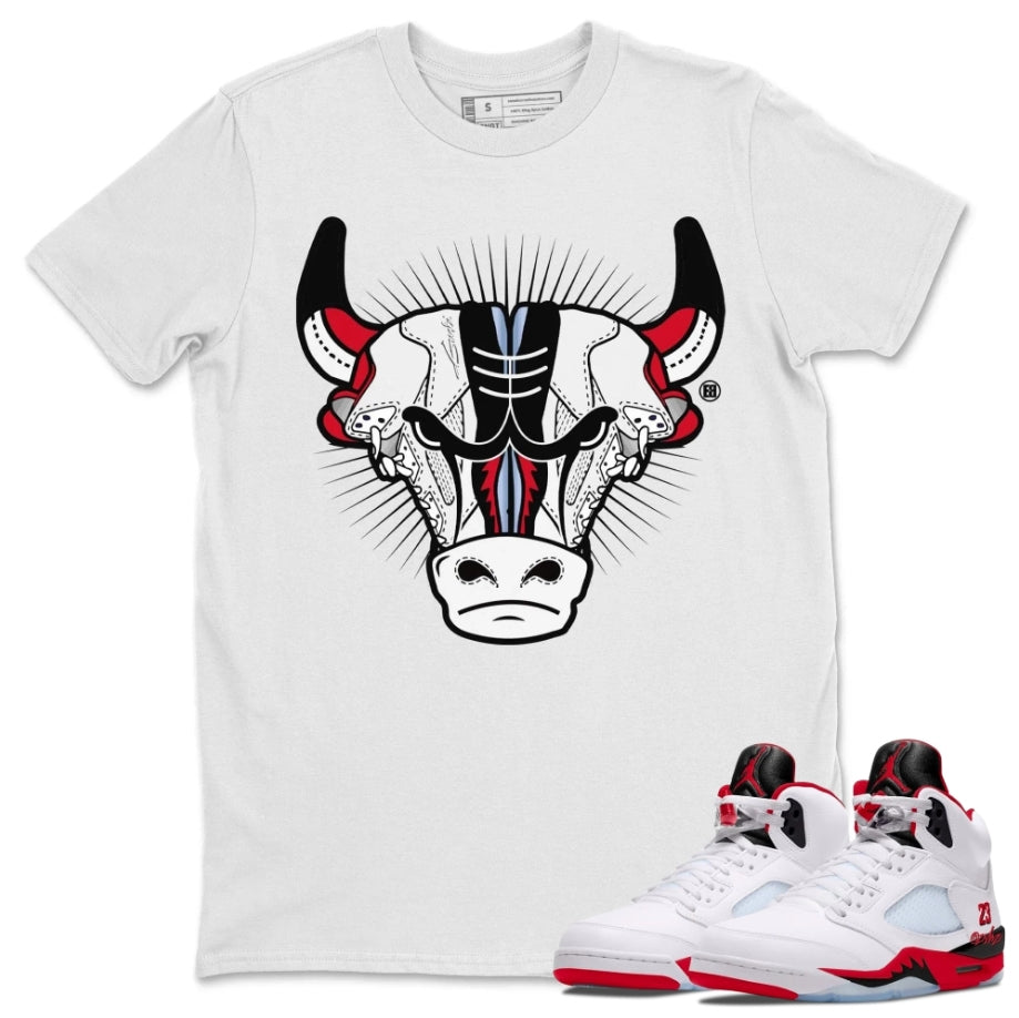 Bull Head Sneaker Shirt - Match Air Jordan 5 'Fire Red' 2025