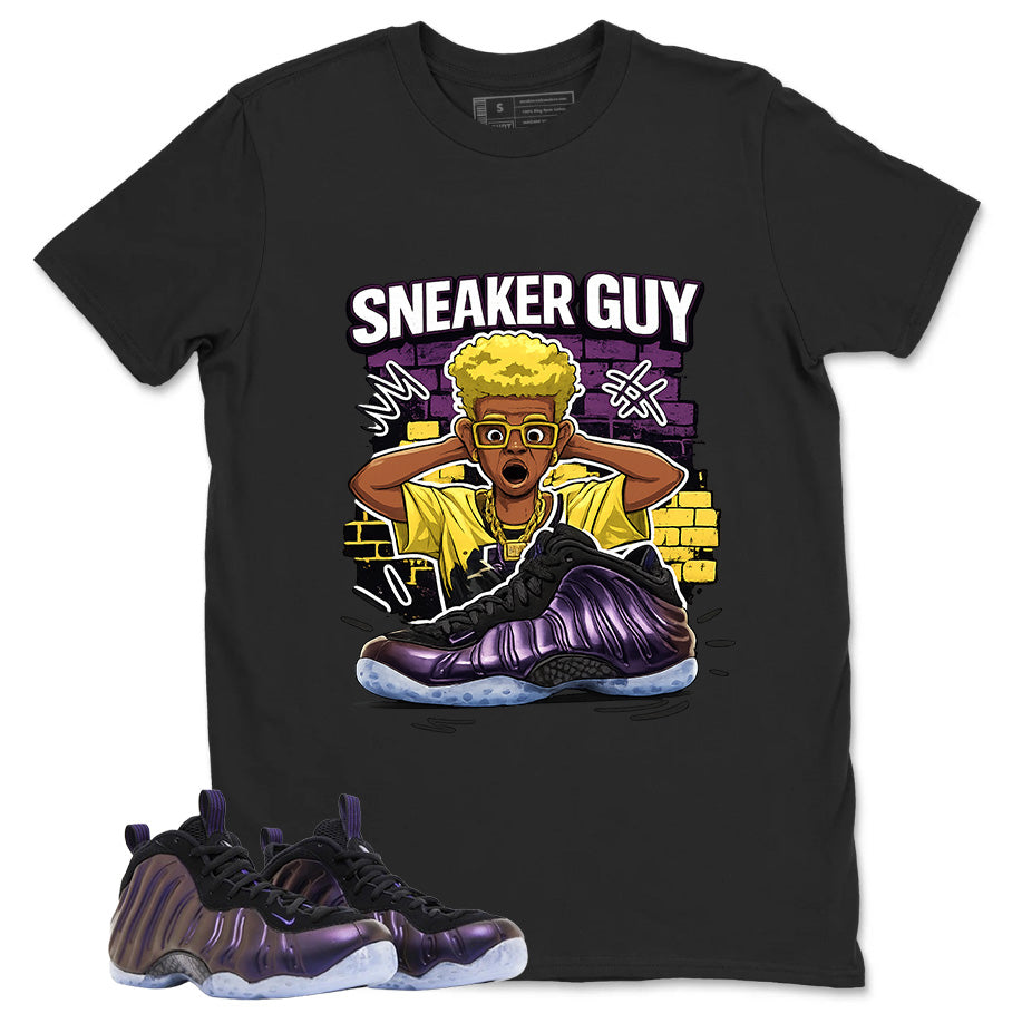Sneaker Guy Graphic Tee, Shirt to Match Air Foamposite One Eggplant, Air Foamposite Unisex Purple Shirt