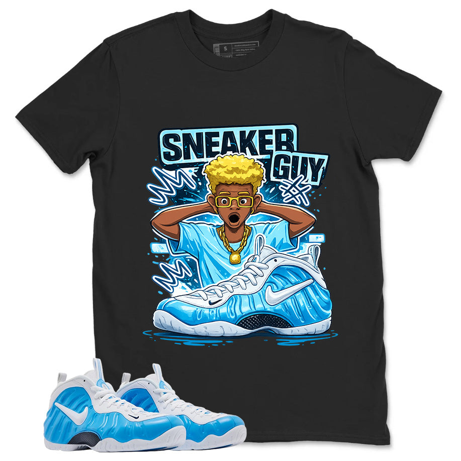 Sneaker Guy Graphic Tee, Shirt to Match Air Foamposite Pro University Blue, Air Foamposite Unisex Blue Shirt