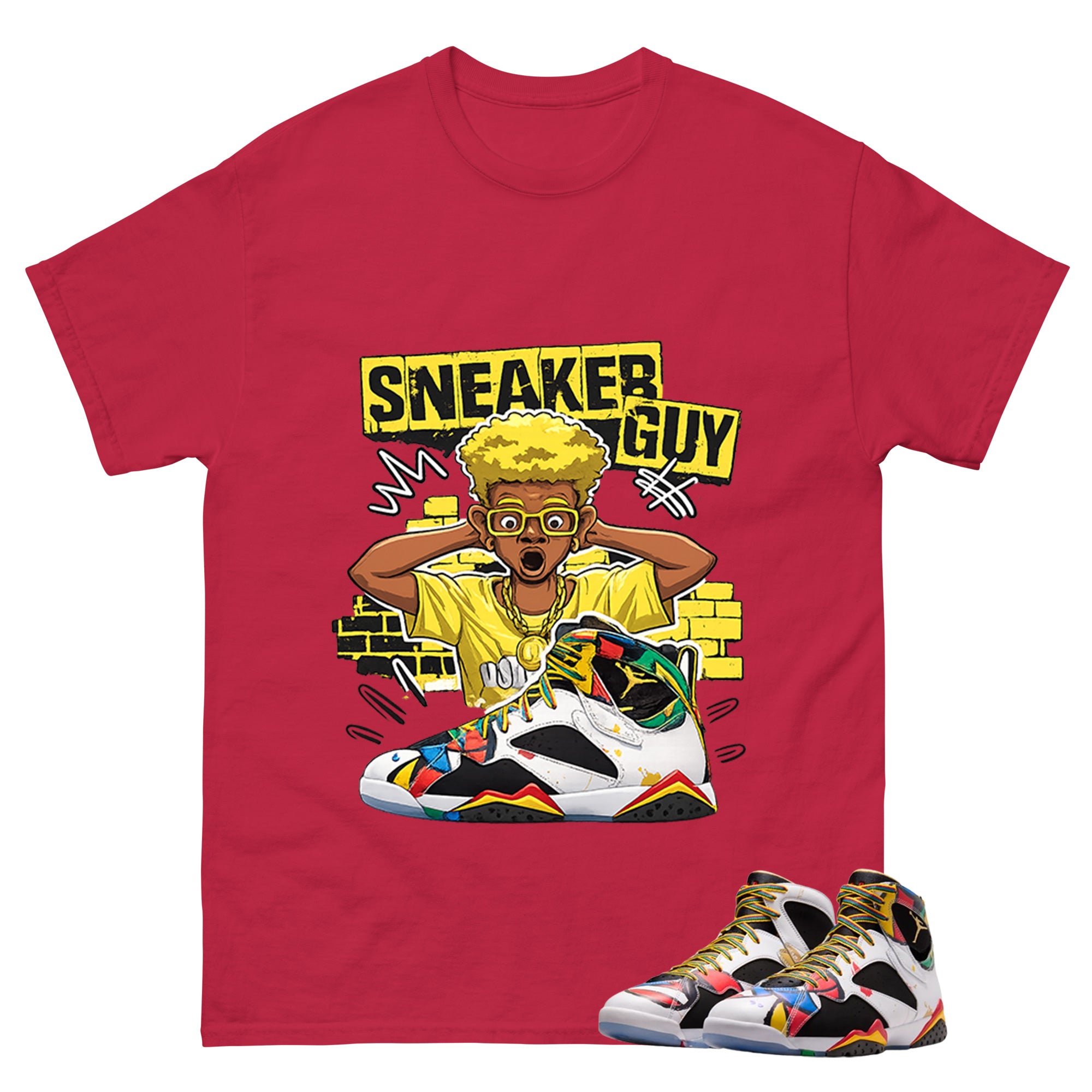 Sneaker Guy Graphic Tee, Shirt to Match Air Jordan 7 Miro, Air Jordan 7 Miro Unisex Shirt