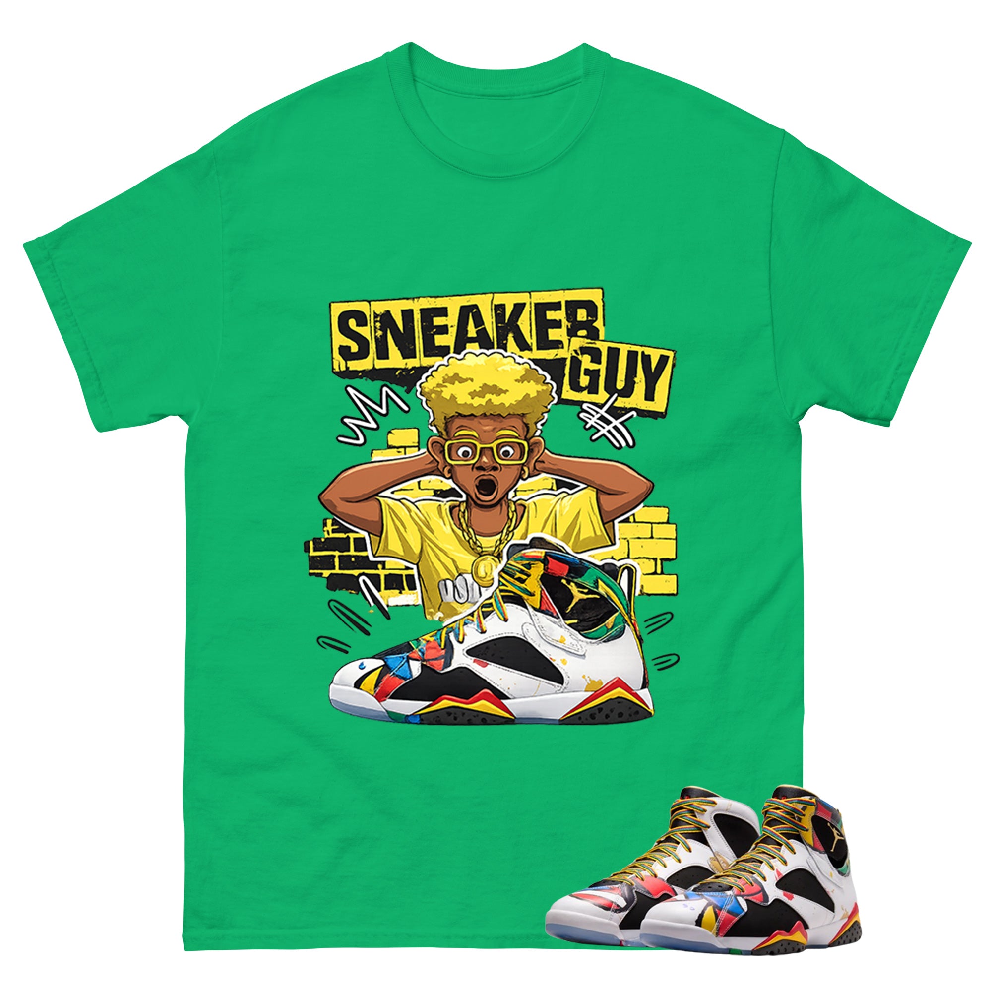 Sneaker Guy Graphic Tee, Shirt to Match Air Jordan 7 Miro, Air Jordan 7 Miro Unisex Shirt