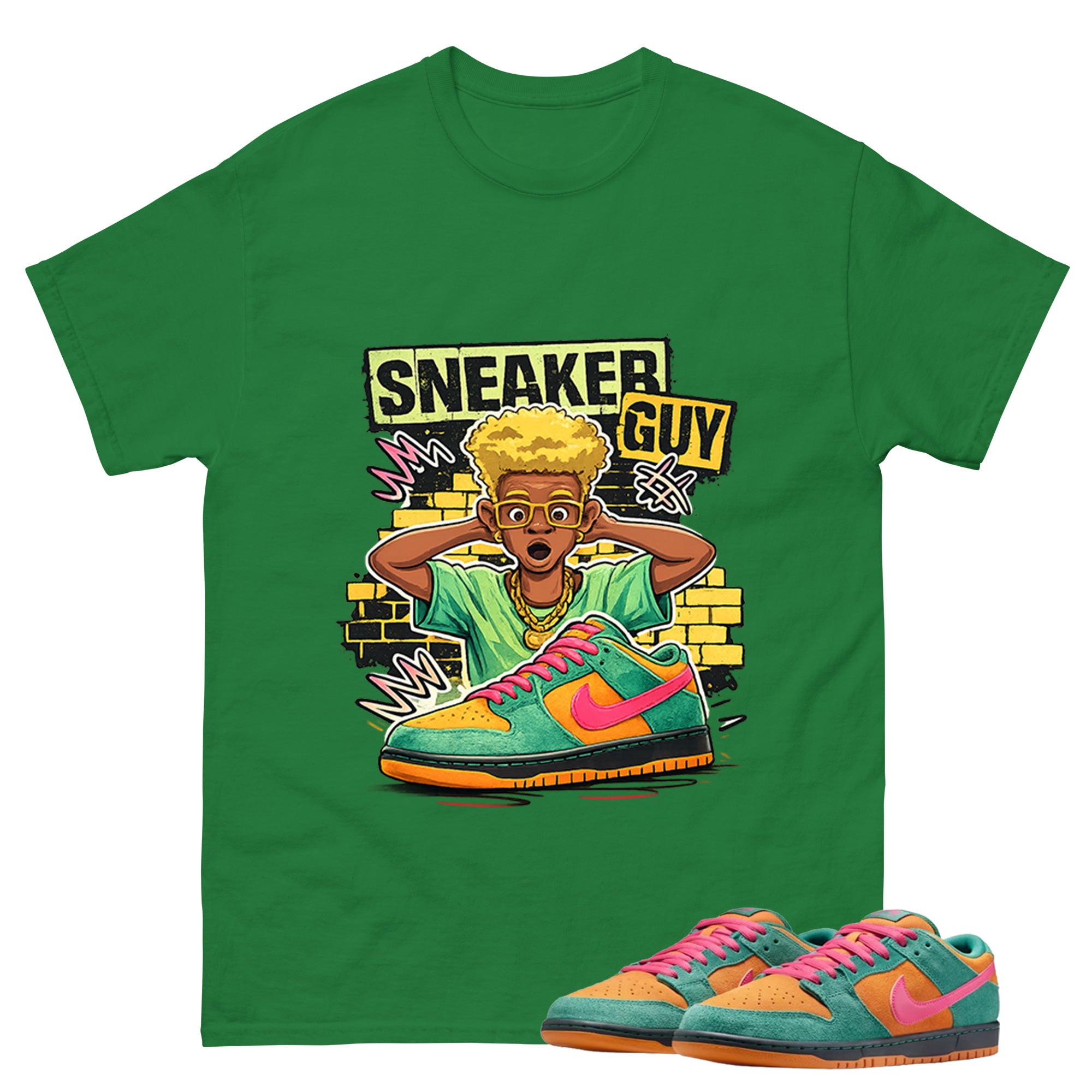 Sneaker Guy Graphic Tee, Shirt to Match SB Dunk Green Noise, SB Dunk Green Noise Watermelon Unisex Shirt