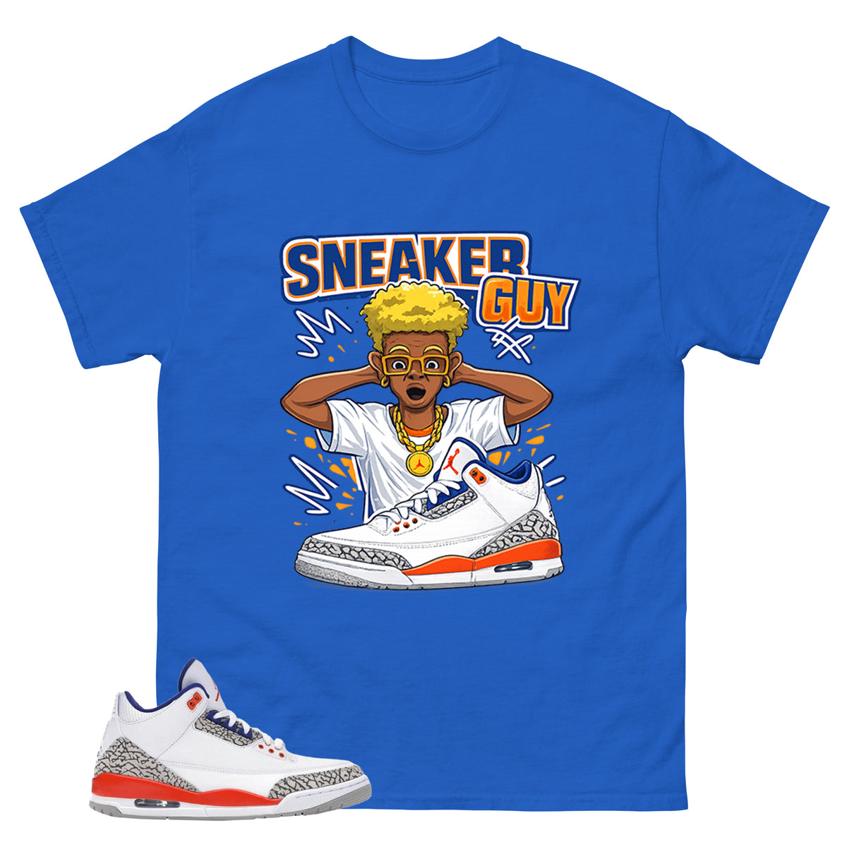 Sneaker Guy Shirt - Match Blue Air Jordan 3 Knicks