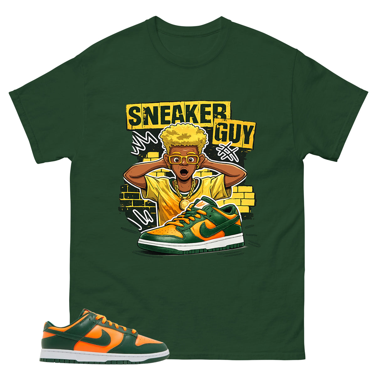 Sneaker Guy Shirt - Match Green Dunk Low Miami Hurricanes