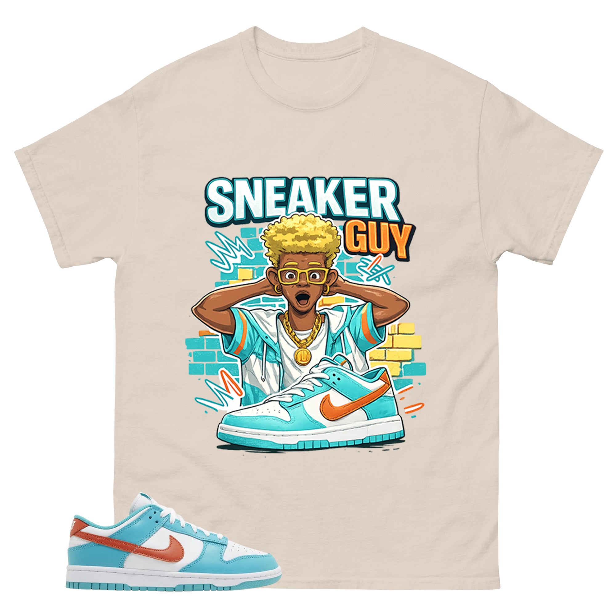 Sneaker Guy Shirt - Match White Dunk Low Miami Dolphins