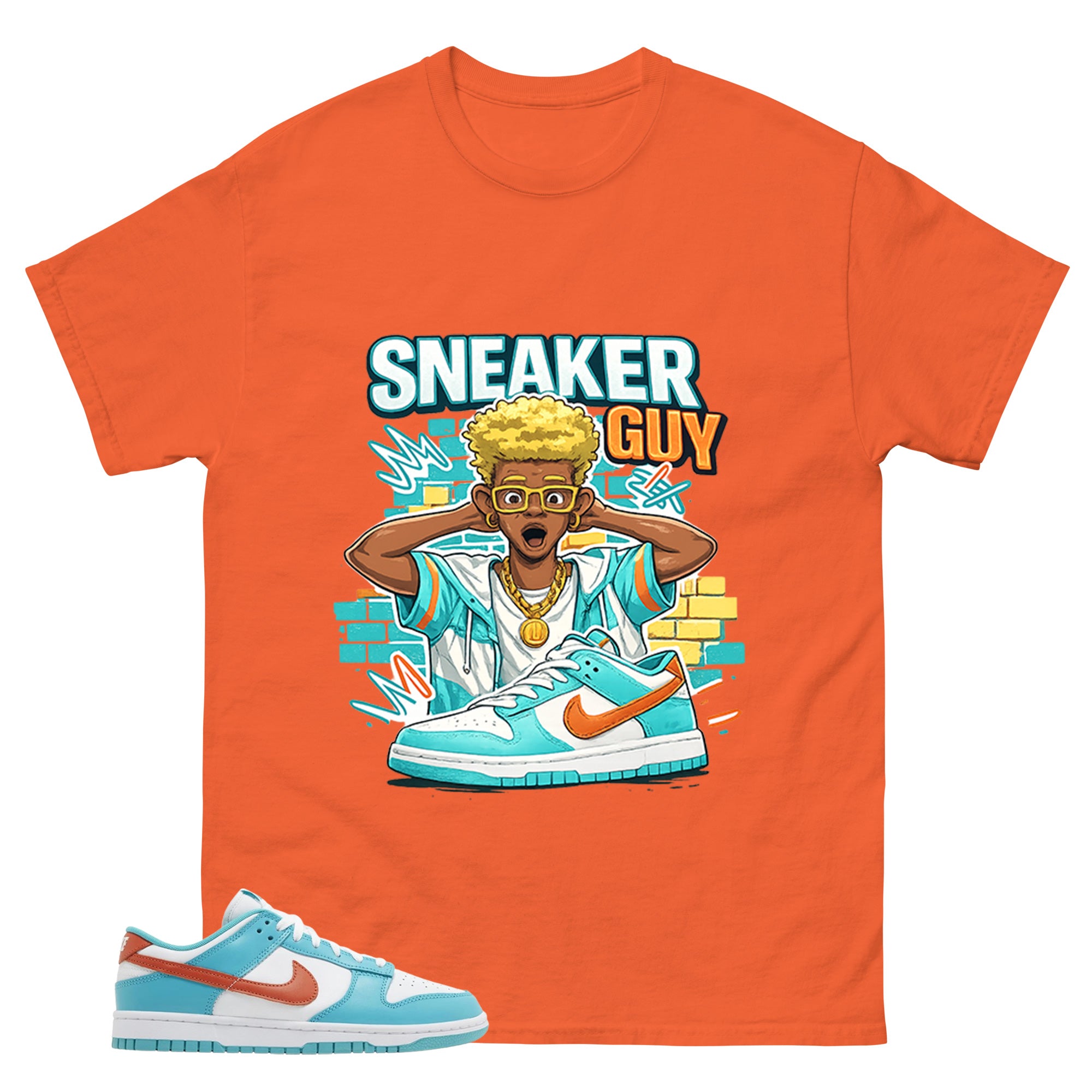 Sneaker Guy Shirt - Match White Dunk Low Miami Dolphins