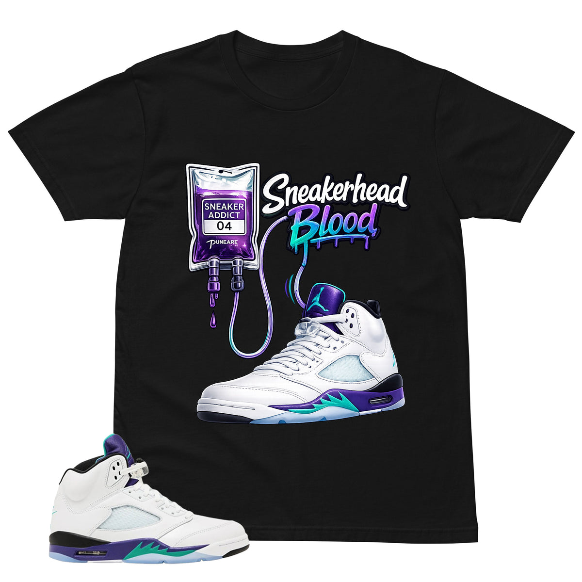 Sneakerhead Blood Shirt - Matching Air Jordan 5 Retro 'Grape' 2025