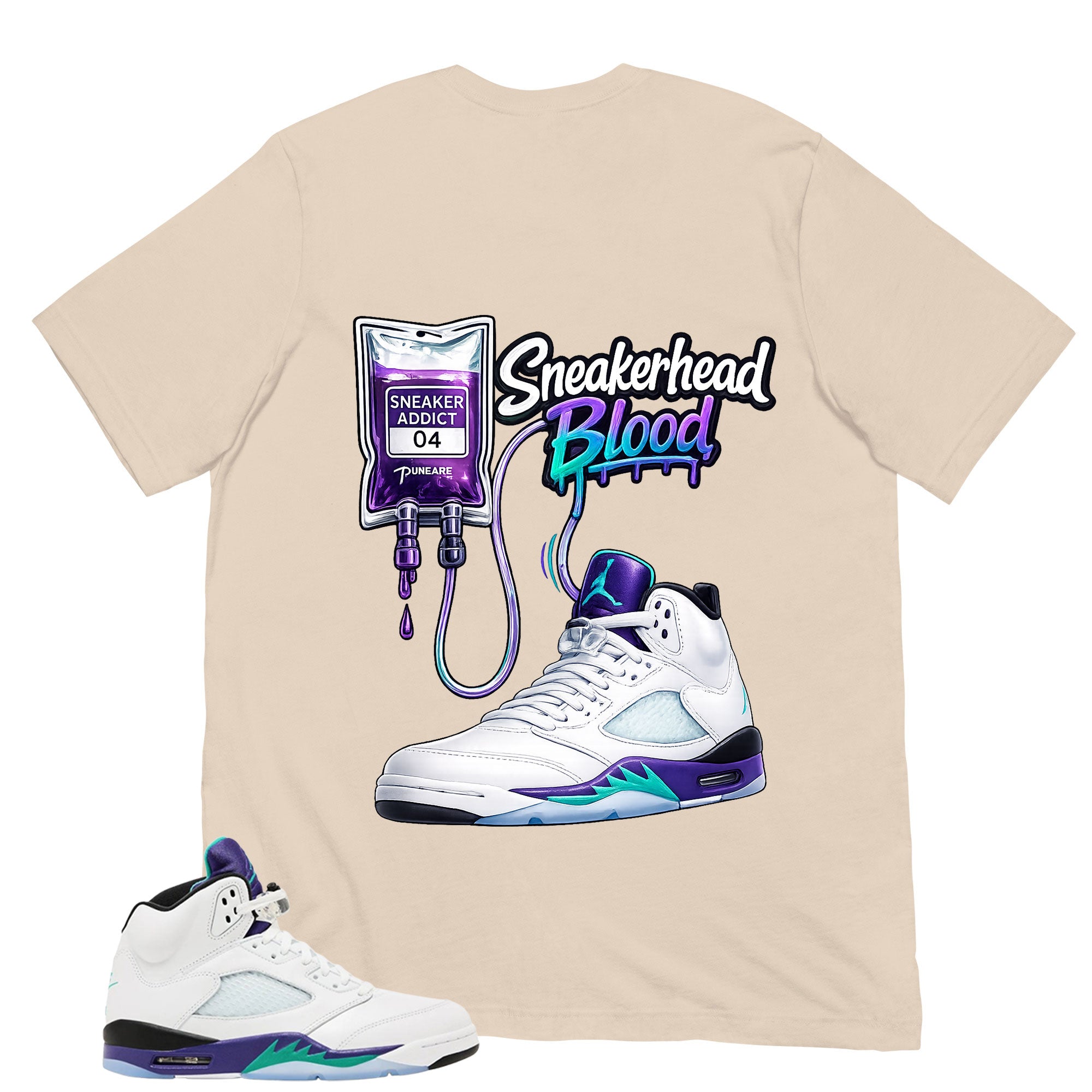 Sneakerhead Blood Shirt - Matching Air Jordan 5 Retro 'Grape' 2025