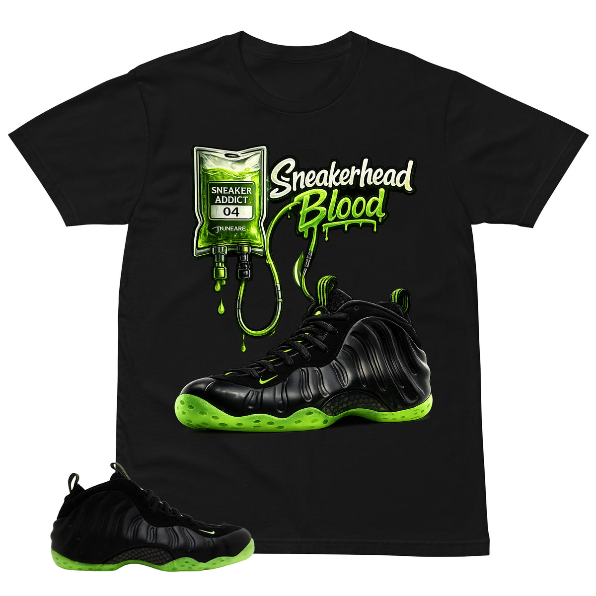 Sneakerhead Blood Shirt - Match Air Foamposite One Black Volt